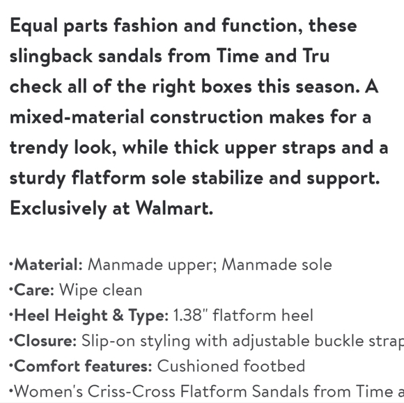 Time & Tru Metallic Memory Foam SlingBack 1.5" Heel Sandals Size 11 - Picture 5 of 5